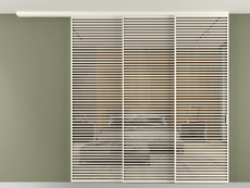 Перегородка Formato вдоль стены на потолок 3 створки с синхронным механизмом