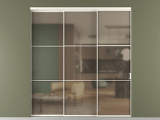 Перегородка Formato внутри проёма 3 створки с синхронным механизмом