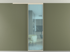 Перегородка Formato вдоль стены на потолок одностворчатая