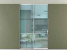 Перегородка Formato внутри проёма скрытое крепление в потолок 2 створки