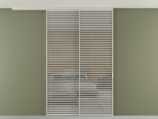 Перегородка Формато вдоль стены на потолок 2 створки с синхронным механизмом