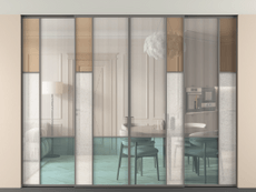 Перегородка Мозаик внутри проёма скрытое крепление в потолок 4 створки