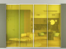 Перегородка Formato внутри проёма скрытое крепление в потолок 4 створки