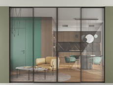 Перегородка Формато внутри проёма скрытое крепление в потолок 4 створки