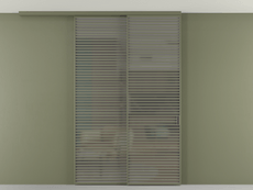 Перегородка Formato вдоль стены на потолок 2 створки с синхронным механизмом