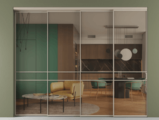 Перегородка Formato внутри проёма 4 створки с синхронным механизмом