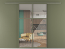 Перегородка Formato вдоль стены 2 створки