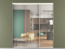 Перегородка Formato внутри проёма 3 створки с синхронным механизмом