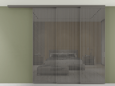 Перегородка Формато вдоль стены на потолок 3 створки с синхронным механизмом