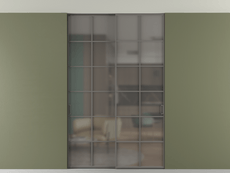 Перегородка Формато внутри проёма скрытое крепление в потолок 2 створки