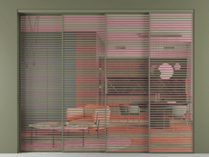 Перегородка Formato внутри проёма 4 створки с синхронным механизмом