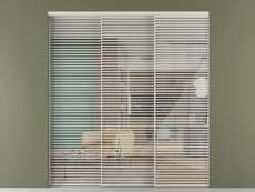 Перегородка Formato внутри проёма 3 створки с синхронным механизмом