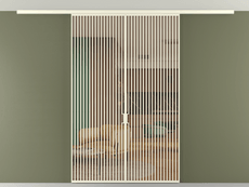 Перегородка Formato вдоль стены на потолок 2 створки