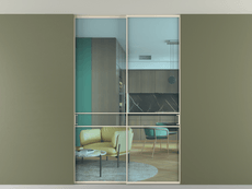 Перегородка Formato внутри проёма двустворчатая со скрытым креплением в потолок