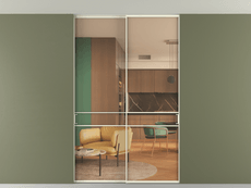 Перегородка Formato внутри проёма скрытое крепление в потолок 2 створки