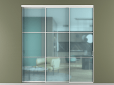 Перегородка Formato внутри проёма 3 створки с синхронным механизмом