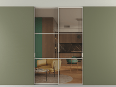 Перегородка Формато внутри проёма скрытое крепление в потолок 2 створки