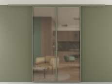 Перегородка Formato вдоль стены на потолок 2 створки