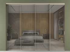 Перегородка Формато внутри проёма 4 створки с синхронным механизмом