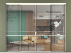 Перегородка Formato внутри проёма 4 створки