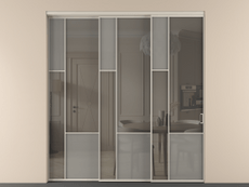 Перегородка Мозаик внутри проёма 3 створки с синхронным механизмом