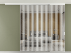 Перегородка Formato вдоль стены на потолок 3 створки с синхронным механизмом