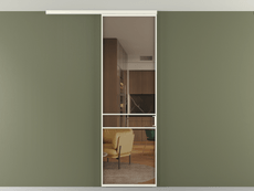 Перегородка Formato вдоль стены на потолок одностворчатая