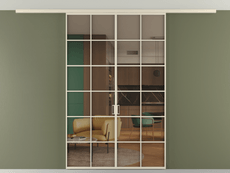 Перегородка Formato вдоль стены на потолок 2 створки