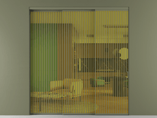 Перегородка Formato внутри проёма 3 створки с синхронным механизмом