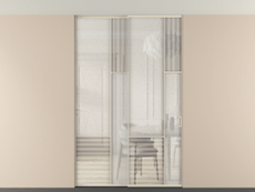 Перегородка Mosaic внутри проёма скрытое крепление в потолок 2 створки