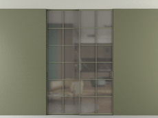 Перегородка Formato внутри проёма скрытое крепление в потолок 2 створки