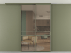 Перегородка Формато вдоль стены на потолок 2 створки с синхронным механизмом