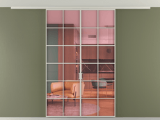 Перегородка Формато вдоль стены на потолок 2 створки