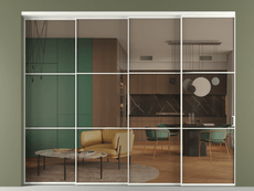 Перегородка Формато внутри проёма 4 створки с синхронным механизмом