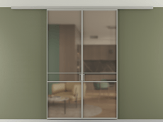 Перегородка Formato вдоль стены на потолок 2 створки