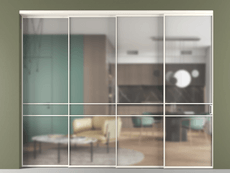 Перегородка Формато внутри проёма 4 створки с синхронным механизмом