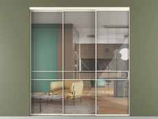 Перегородка Formato внутри проёма 3 створки с синхронным механизмом