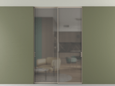 Перегородка Formato внутри проёма скрытое крепление в потолок 2 створки