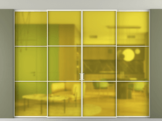 Перегородка Formato внутри проёма скрытое крепление в потолок 4 створки