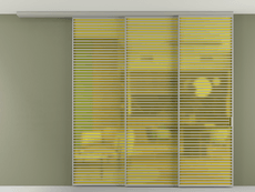 Перегородка Формато вдоль стены на потолок 3 створки с синхронным механизмом