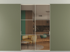 Перегородка Formato внутри проёма скрытое крепление в потолок 2 створки