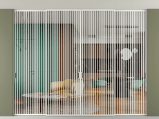 Перегородка Formato внутри проёма скрытое крепление в потолок 4 створки