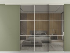 Перегородка Формато вдоль стены на потолок 3 створки с синхронным механизмом