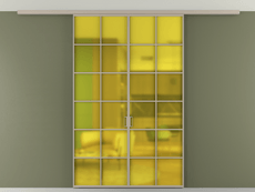 Перегородка Formato вдоль стены на потолок 2 створки