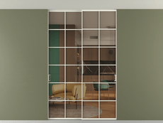 Перегородка Formato внутри проёма скрытое крепление в потолок 2 створки