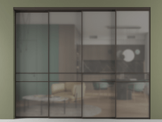 Перегородка Формато внутри проёма 4 створки с синхронным механизмом