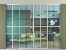 Перегородка Formato внутри проёма скрытое крепление в потолок 4 створки