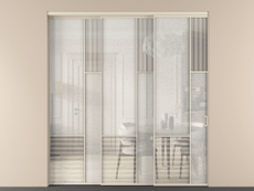 Перегородка Mosaic внутри проёма 3 створки с синхронным механизмом