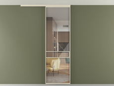 Перегородка Формато вдоль стены на потолок 1 створка