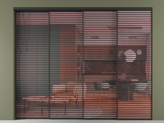 Перегородка Formato внутри проёма 4 створки с синхронным механизмом